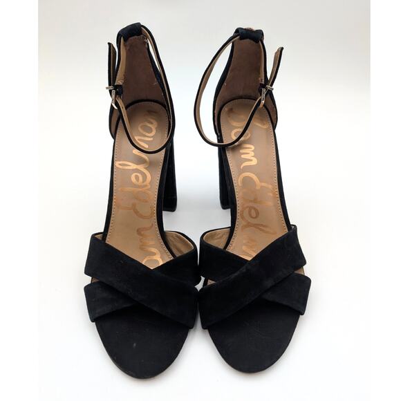 Sam Edelman Yancy Ankle Strap Block Heel Sandals Women's Black Size US10 EU41 - Picture 2 of 9